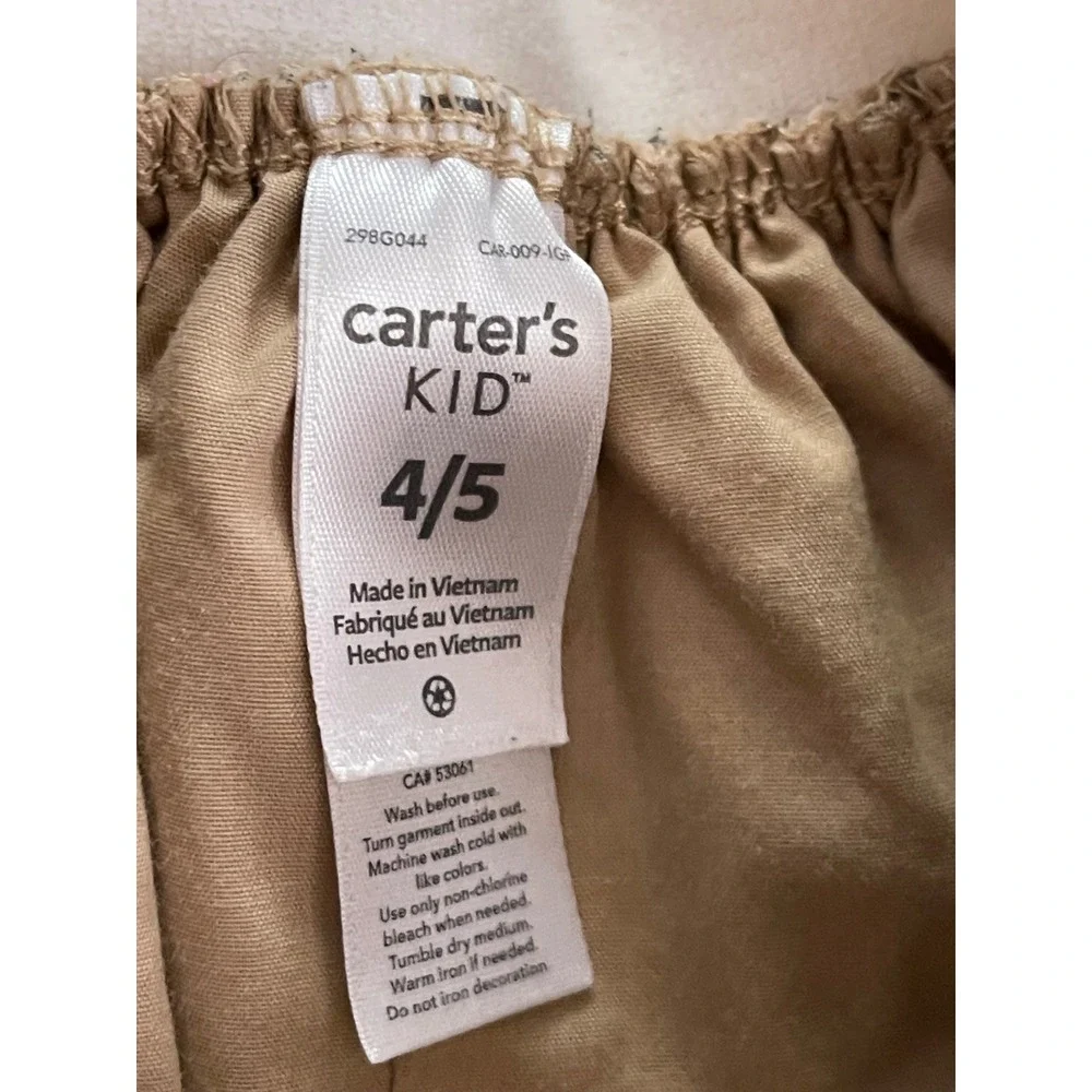 Girls Carter's Leopard Print Lined Corduroy Skirt Glitter Elastic Waistband 4/5